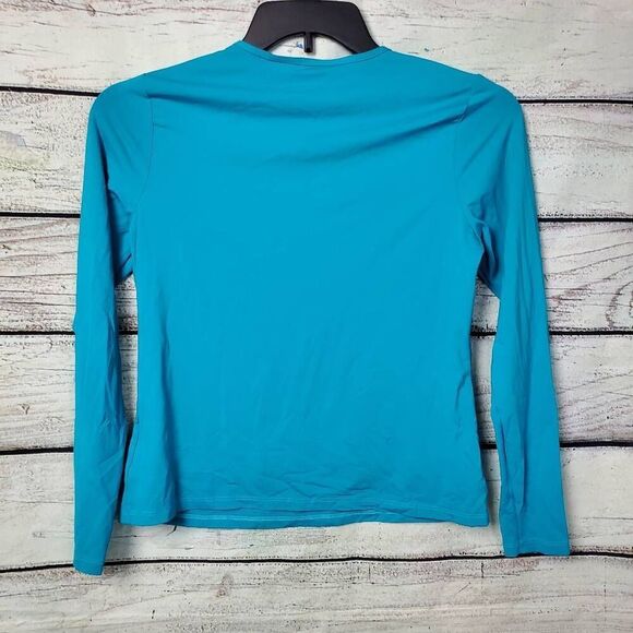 Lands' End Women's Elbow Sleeve Swim Tee UPF 50 Rashguard Small - Picture 3 of 7